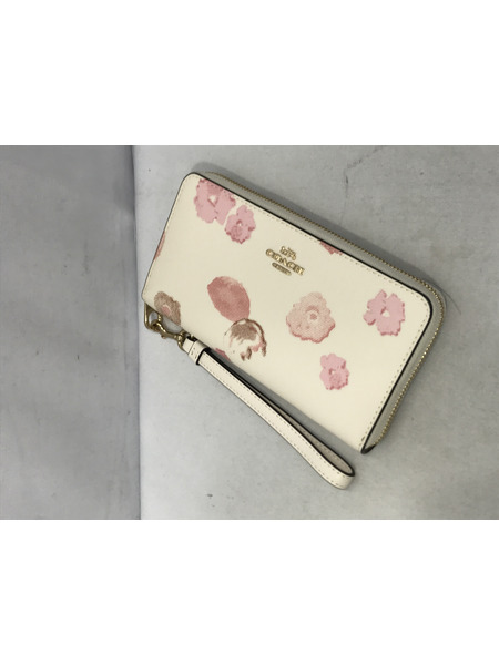 長財布 フラワー プリント ロング ジップ アラウンド ウォレット 長財布  IMCAH