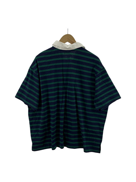 WIND AND SEA BORDER RUGBY SHIRT Navy/Green[値下]