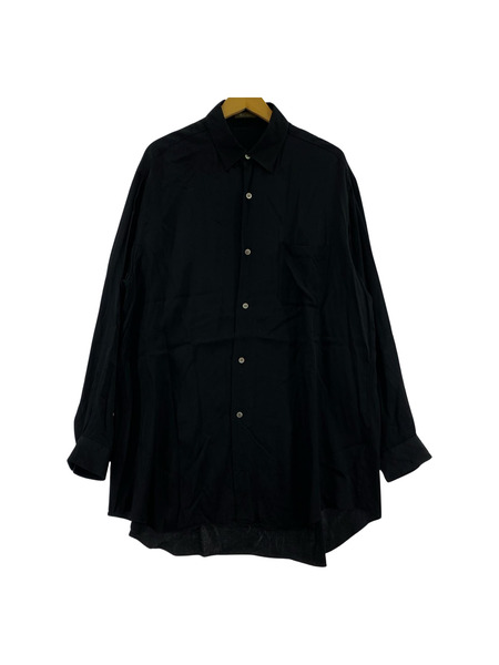 Y's for men 金タグ レーヨンシルク ロングシャツ - ブラック