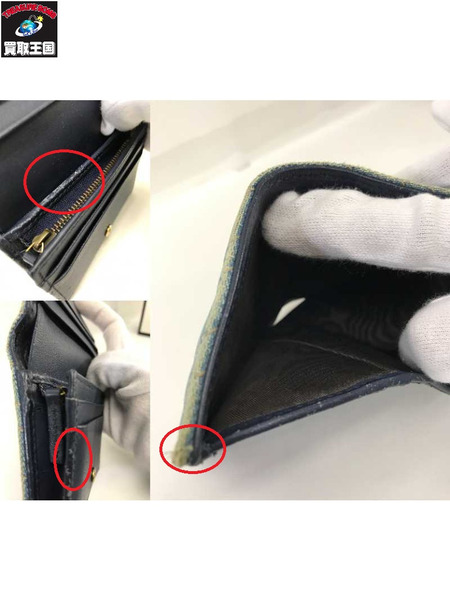 GUCCI コンパクトウォレット GGマーモント コンパクトウォレット デニム インディゴ