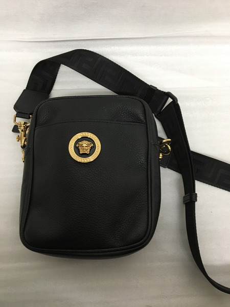 VERSACE ベルサーチ　メデューサ レザーショルダーバッグ ブラック