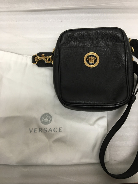 VERSACE ベルサーチ　メデューサ レザーショルダーバッグ ブラック