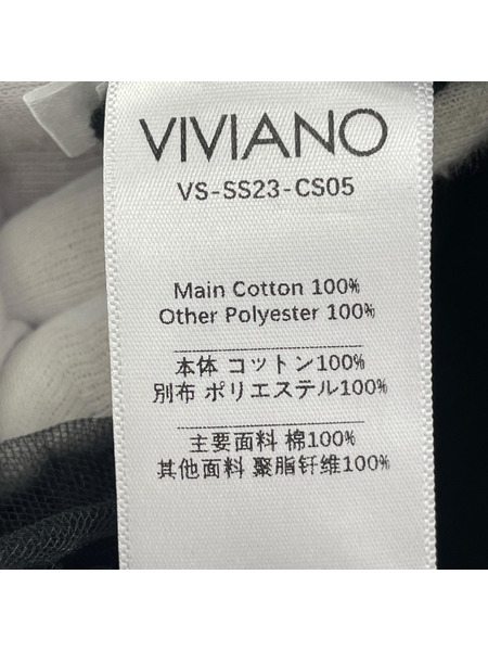 VIVIANO ドッキングシアーワンピース S ブラック