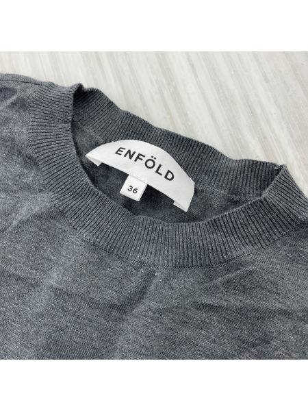 ENFOLD 半袖ワンピース MIX FABRIC LONG DRESS 36