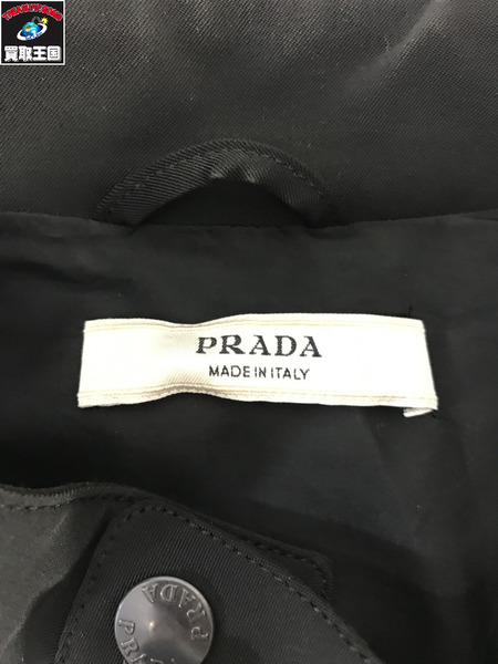 PRADA メンズラグ衣料 00s クロップドナイロンブルゾン 黒 (L)