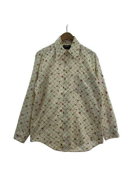 JC Penney 70s L/S シャツ 花柄 ベージュ