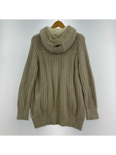 ケーブルニット パーカー(ジップアップ) ケーブルニット コットン