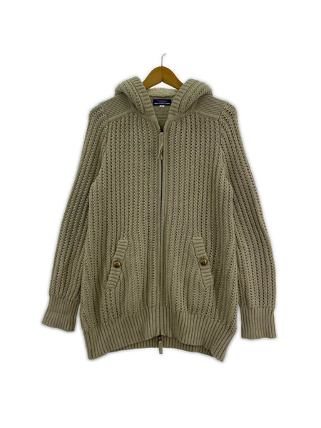 ケーブルニット パーカー(ジップアップ) ケーブルニット コットン
