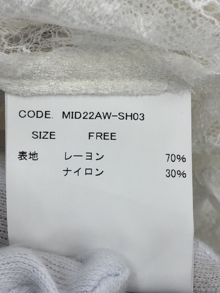 Midorikawa 22AW LEAVERS LACE SHIRTS F ホワイト レースシャツ[値下]