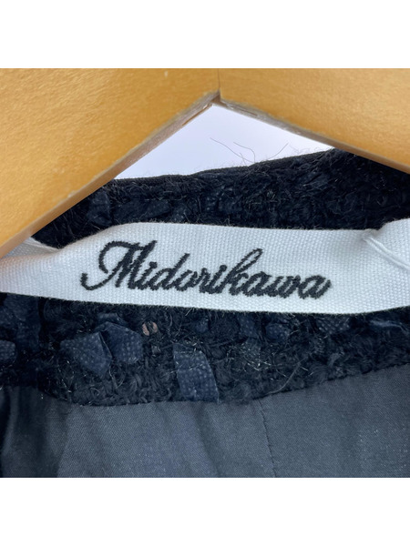 midorikawa ファンシーツイードベスト TWEED VEST/0/ブラック/MID25AW-VT01
