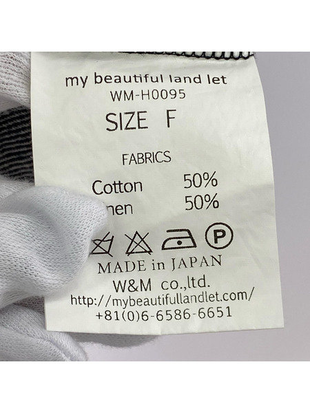 my beautiful land let ヘリンボーンカットソー グレー (F)