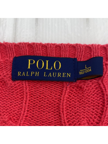 POLO RALPH LAUREN L/Sニット ピンク SIZE:L