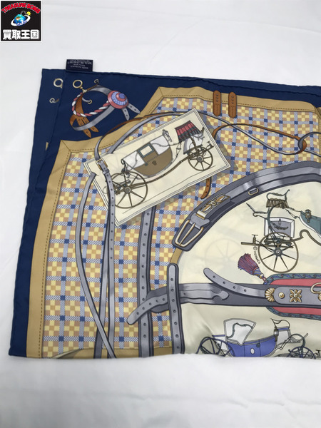 HERMES カレ70 馬車の変遷 スカーフ シルク エルメス