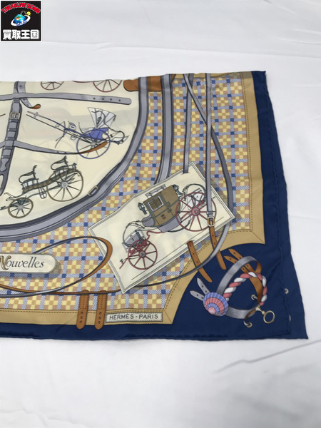 HERMES カレ70 馬車の変遷 スカーフ シルク エルメス