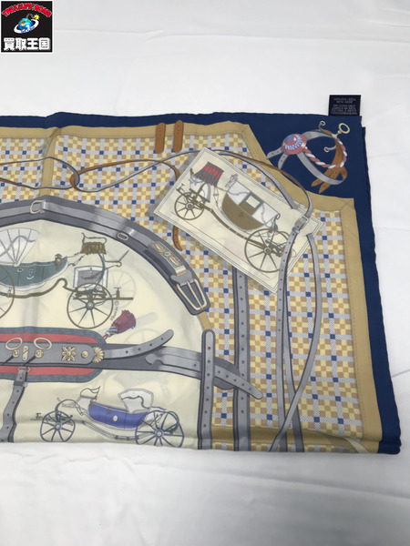 HERMES カレ70 馬車の変遷 スカーフ シルク エルメス