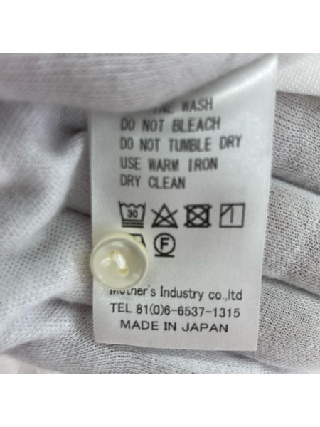 mizuiroind 長袖シャツ WHT/ネックリボンコットンシャツ/WHT