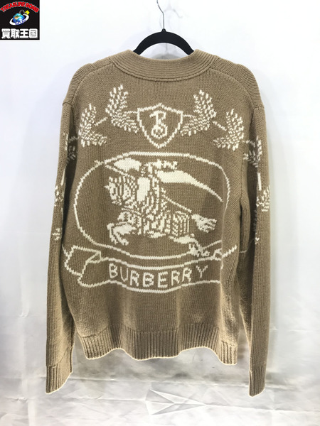 BURBERRY/ロゴカーディガン/L/バーバリー/ベージュ