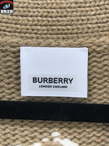 BURBERRY/ロゴカーディガン/L/バーバリー/ベージュ