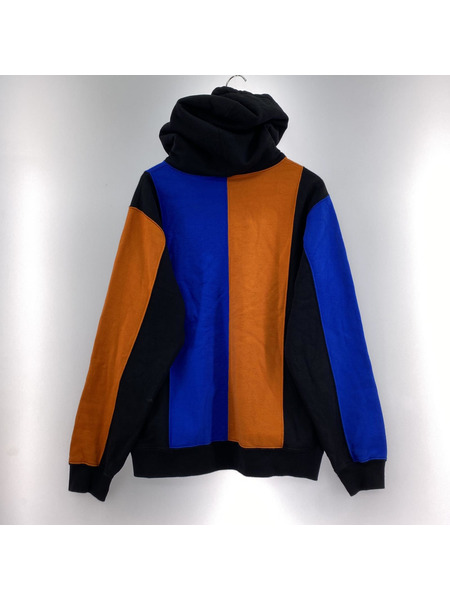 Supreme 18AW Tricolor Hooded Sweatshirt パーカー 青茶黒 M