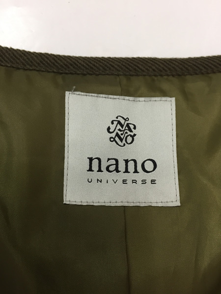 nano・universe ナノユニバース ノーカラー キルティングコート   sizeF 　カーキ