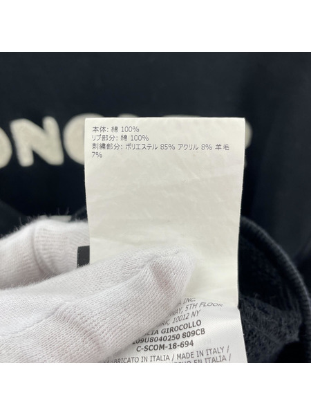 MONCLER×FRAGMENT 18AW MAGLIA GIROCOLLO 刺繍スウェット L ブラック[値下]