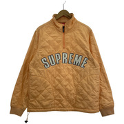 Supreme 17SS Arc Logo Quilted Half Zip Pullover S オレンジ