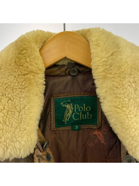 POLO RALPH LAUREN レザージャケット POLO CLUB レザーボア ブラウン