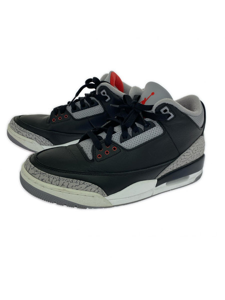 NIKE スニーカー AIR JORDAN 3 BLACK CEMENT[値下]