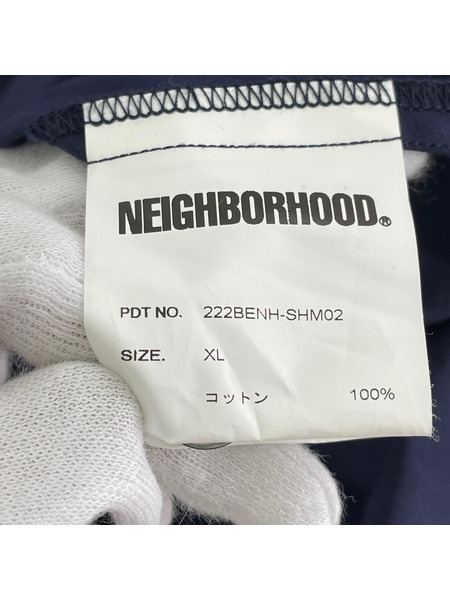 NEIGHBORHOOD 長袖シャツ 22AW コットン 紺 (XL)