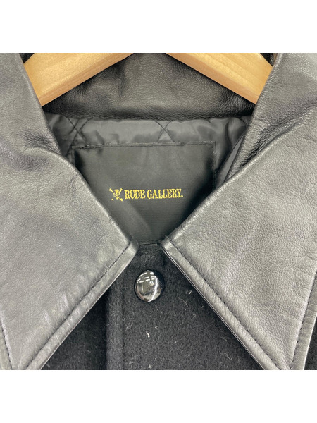 RUDE GALLERY レザージャケット Leather Stadium Jacket BLK M