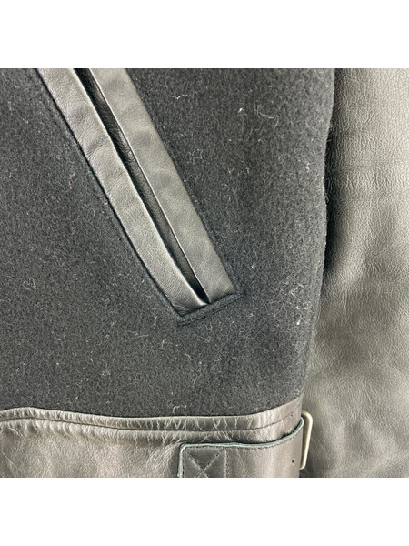 RUDE GALLERY レザージャケット Leather Stadium Jacket BLK M