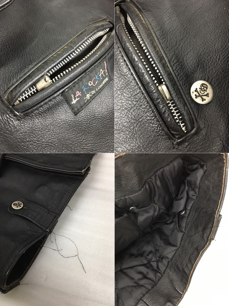 80s LA ROCKA! BIKER JACKET ラロッカ バイカー レザーライダースジャケット[値下]