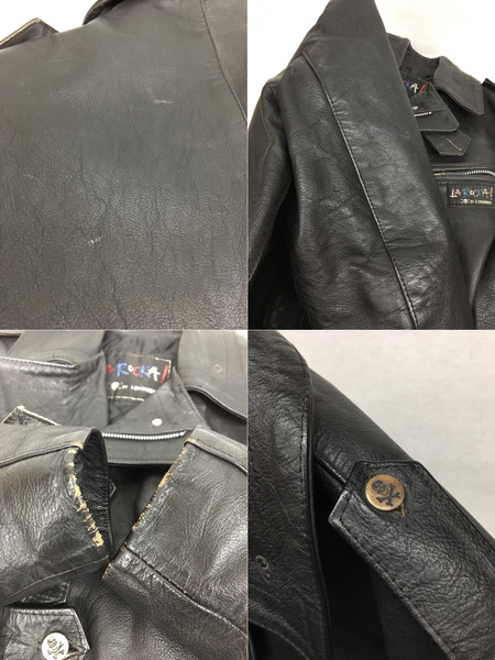 80s LA ROCKA! BIKER JACKET ラロッカ バイカー レザーライダースジャケット[値下]