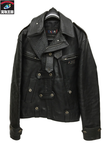 80s LA ROCKA! BIKER JACKET ラロッカ バイカー レザーライダースジャケット[値下]