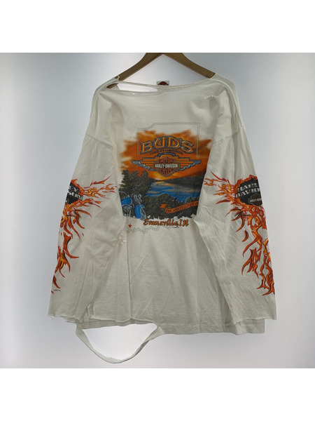 Harley-Davidson 長袖Tシャツ・カットソー flame Fire pattern l/s tee XL