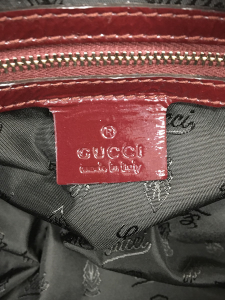 GUCCI　ハンドバッグ クレスト パテント スエード