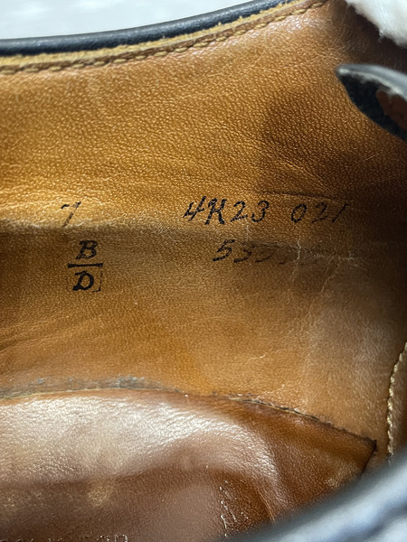 ALDEN×JOURNAL STANDARD別注 カーフレザー プレーントゥ レザーシューズ 7D 黒