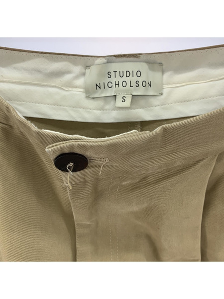 STUDIO NICHOLSON PEACHED COTTON TWILL VOLUME PLEAT PANTS Ｓ