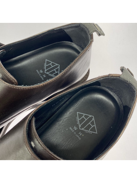 WH ダブルモンクシューズ 7 ブラウン