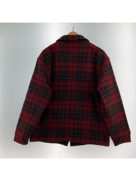 WOOLRICH ジャケット 90s 裏ボア メキシコ製 チェック ウールジャケット 赤 (M)[値下]