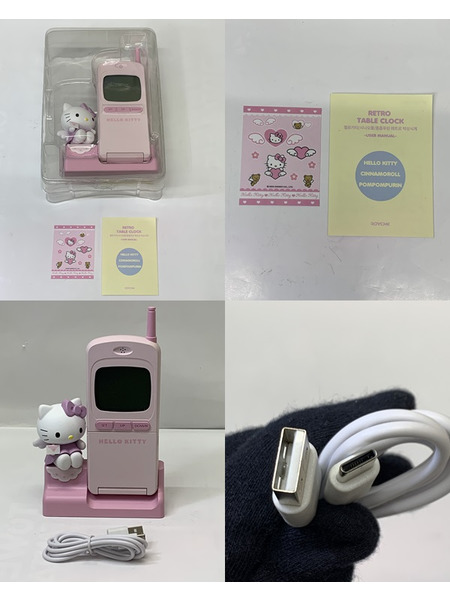 サンリオ レトロ テーブルクロック ハローキティ 韓国限定 開封品 sanrio retro table clock 置時計 卓上時計 ガラケー型 キティちゃん