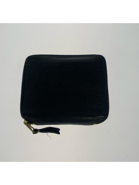 COMME des GARCONS コンパクトウォレット レザーラウンドジップ/BLK