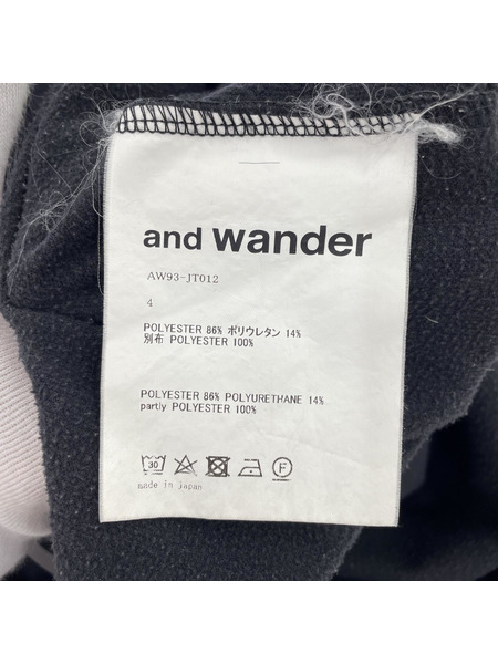 and wander Light Fleece Pullover Charcoal 黒 4