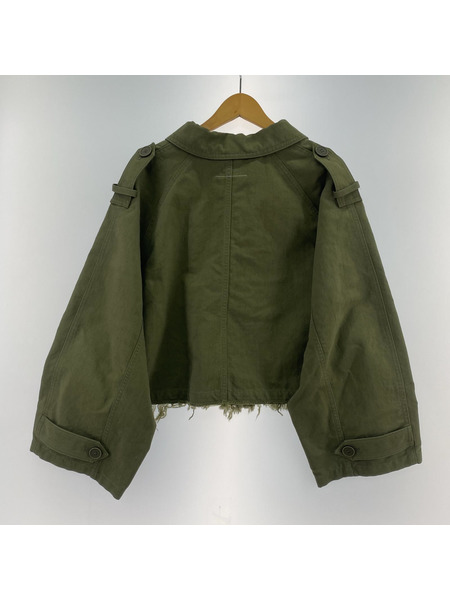 MM6 クロップドジャケット 38 オリーブ