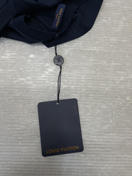 LOUIS VUITTON サークルLV刺繍 Vネックカットソー XL 紺