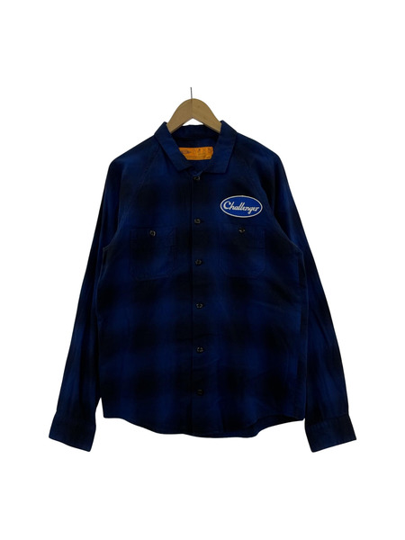 CHALLENGER ワッペン付L/S CHECK WORK SHIRT (M)