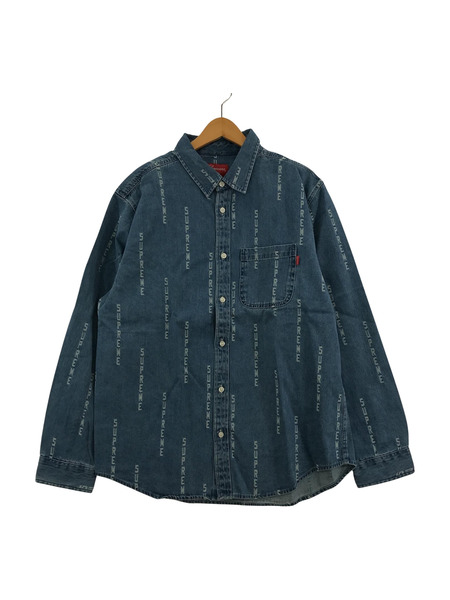 20AW/Supreme/Logo Stripe Jacquard Denim Shirt/L/IDG