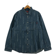 20AW/Supreme/Logo Stripe Jacquard Denim Shirt/L/IDG