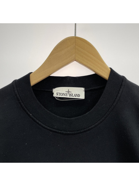 STONE ISLAND 24AW FELPA ロゴデザイン コットンフリーススウェット L ブラック 811566182