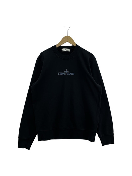 STONE ISLAND 24AW FELPA ロゴデザイン コットンフリーススウェット L ブラック 811566182